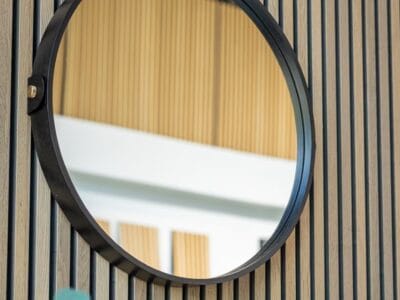 Linn Spejl Ø60cm - Sort Eg