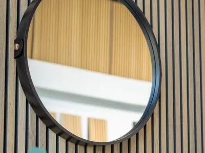 Linn Spejl Ø60cm - Sort Eg