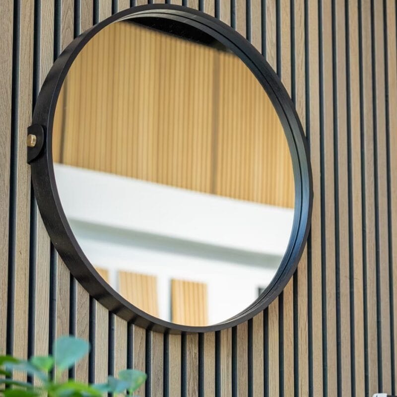 Linn Spejl Ø60cm - Sort Eg