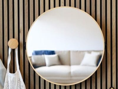 Linn Spejl Ø60cm - Naturlig Eg