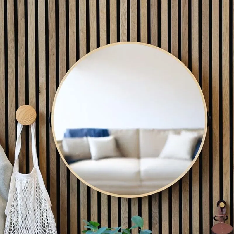 Linn Spejl Ø60cm - Naturlig Eg